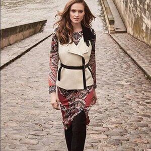 Etcetera Red Paisley Print Long Sleeve Midi Dress – Size 2 NWT